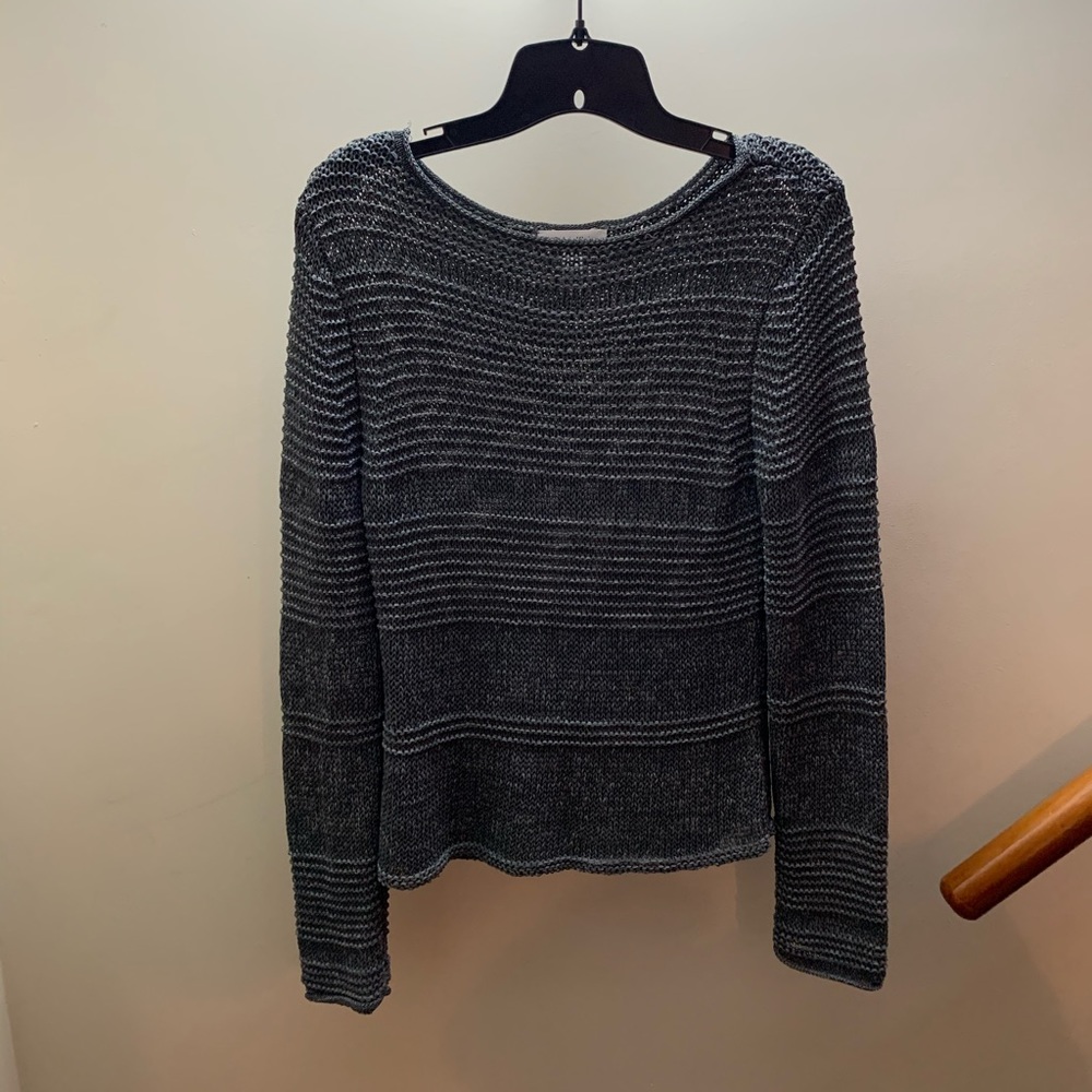 Calvin Klein Loose/Net Dark Gray Top Size S